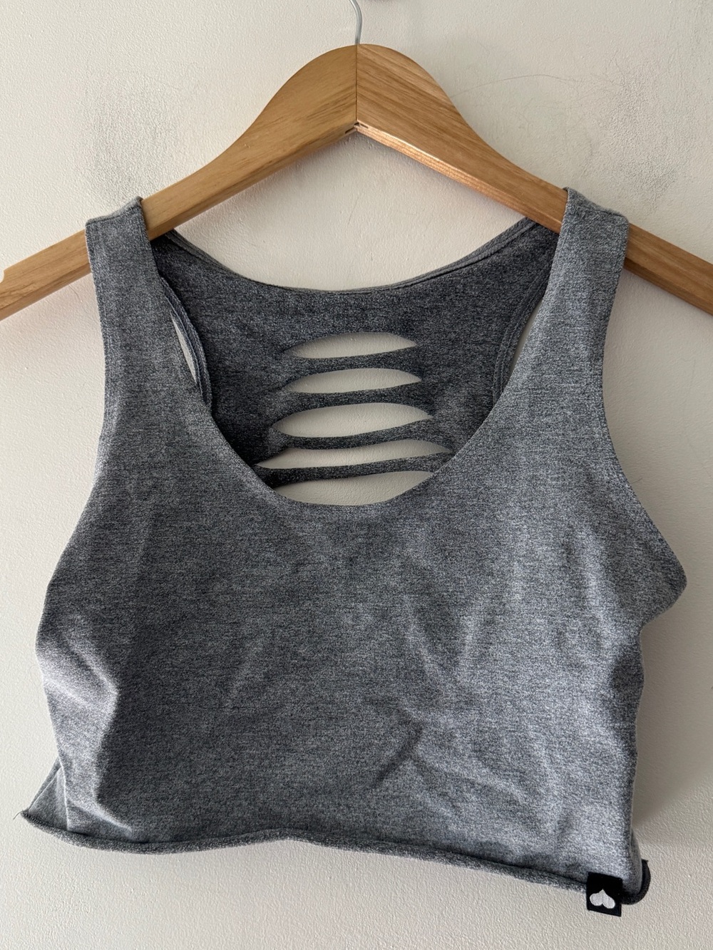 Booty By Brabants Gray Back Cutout Sports Bra